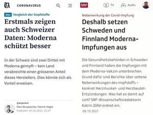 Moderna "schützt für einen Tag besser" in der Schweiz